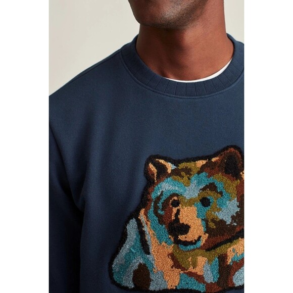 BONOBOS Critter Supersoft Fleece Crew Sweater Embroidered Long Sleeve M 283441 - Picture 2 of 8